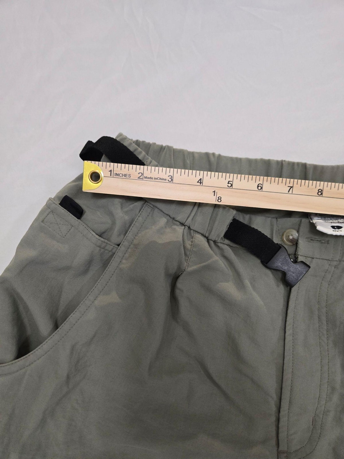 Columbia Pants Mens L Green Cargo Relaxed Microfiber Nylon Polyester Belted