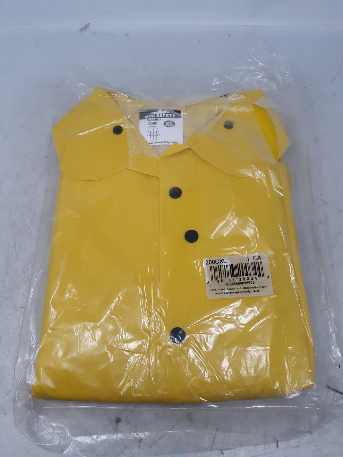 MCR Safety 200C Yellow Raincoat XL Snap Front
