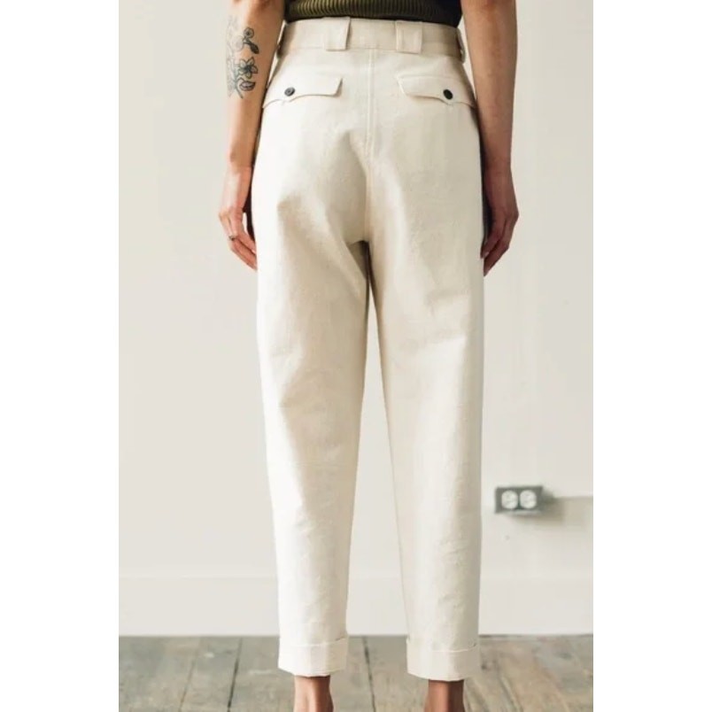 Mara Hoffman Jade High Waisted Pant in Off White Cotton/ Linen Blend Size 18