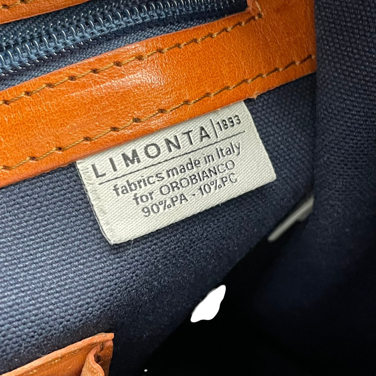 Authentic OROBIANCO WANDALA Tote Bag Business 2Way Shoulder Nylon Leather Navy