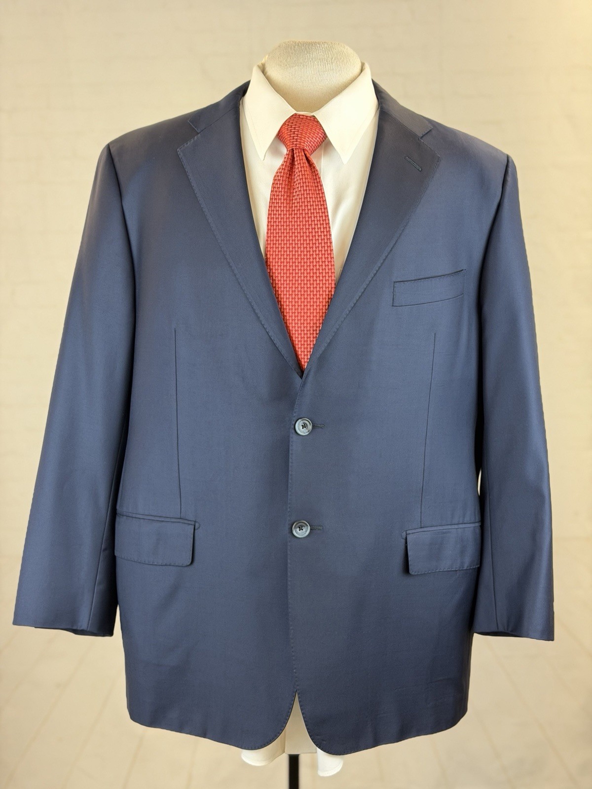 Hickey Freeman USA Men’s Navy Blue Super 150s Wool Blazer 46R $1,158 Two Button