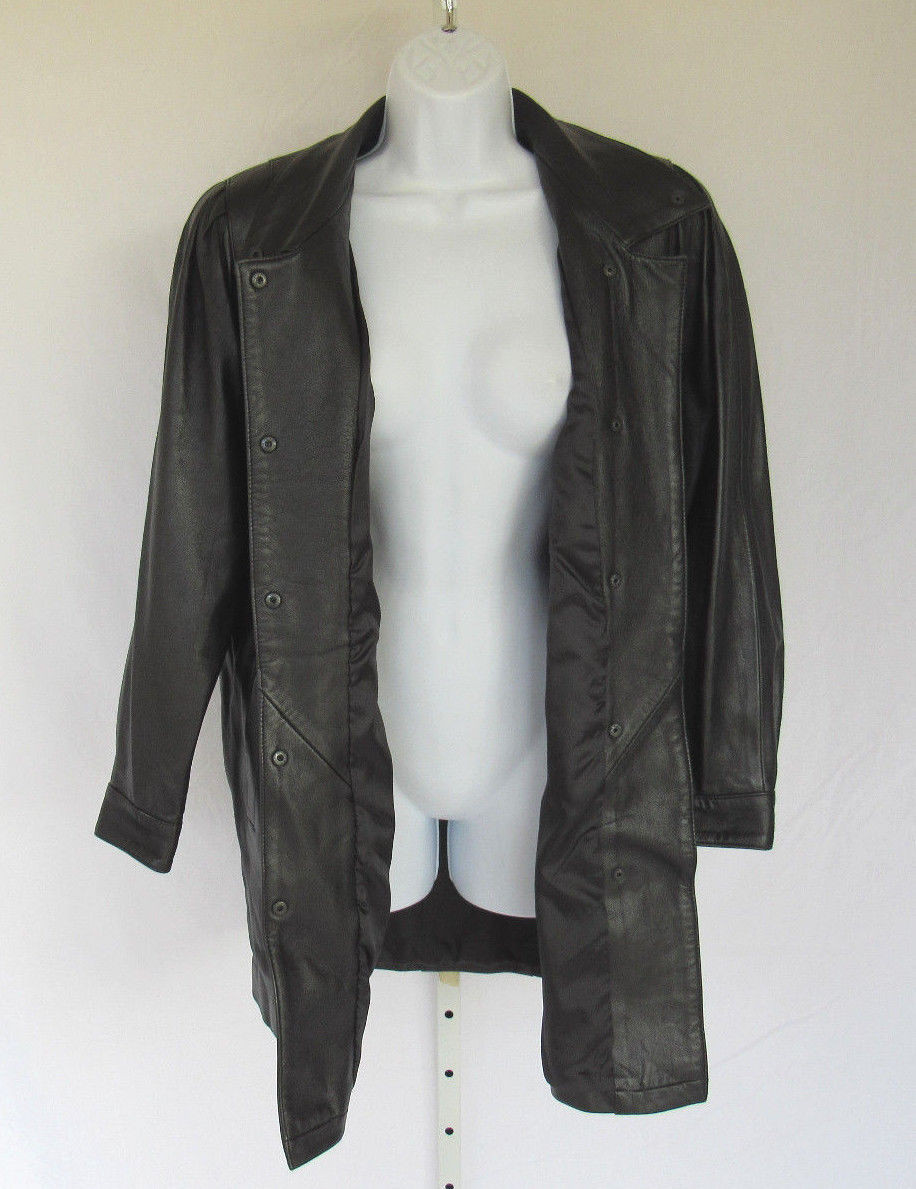 RIVOLI ITALIAN CALF LEATHER WOMEN’S COAT BLACK SIZE 9 LIKELY NEVER WORN!!!