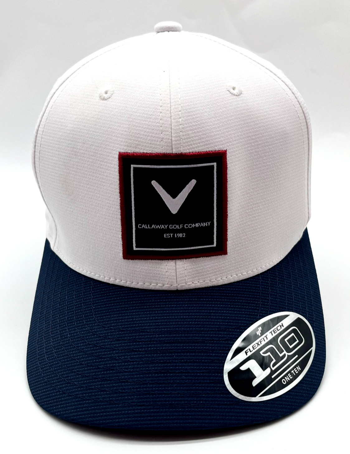 Callaway Rutherford Flexfit Tech Snapback Golf Cap White Navy One Size
