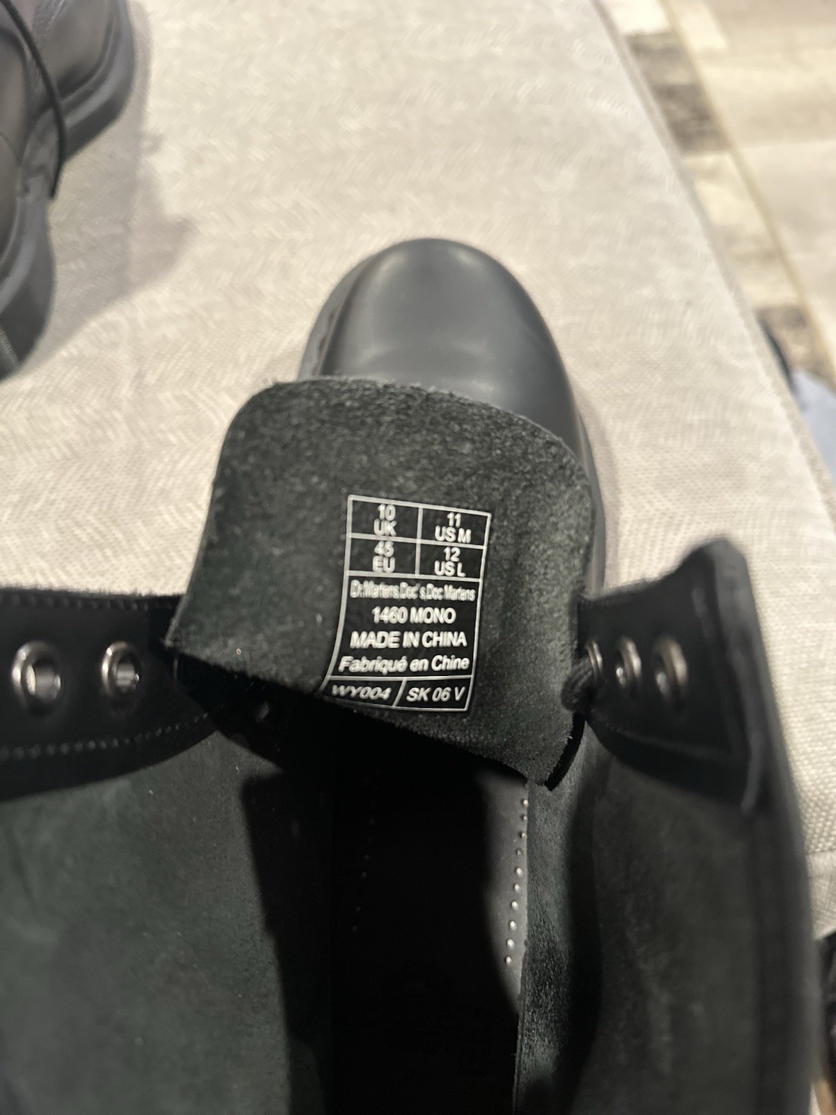 Dr. Martens Black Leather Lace-Up Combat Ankle Boots Round Toe Men’s US 11
