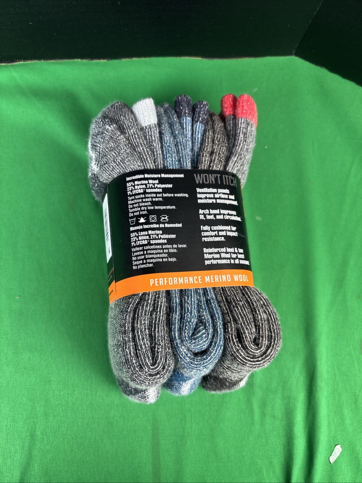 Omniwool 3-Pack Wool Tech Hiking Sock Size M Color Pack