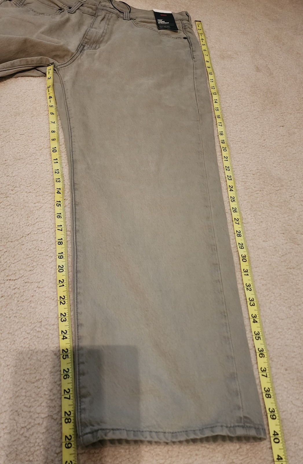 NWT Levi Premium 568 LOOSE STRAIGHT Jeans Green Non-Stretch 100% COTTON 34×30