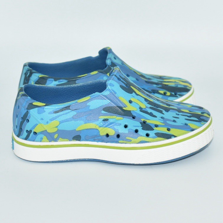 Native Miles Blue And Green Camouflage Print Unisex Toddler Comfort Shoes (C8)