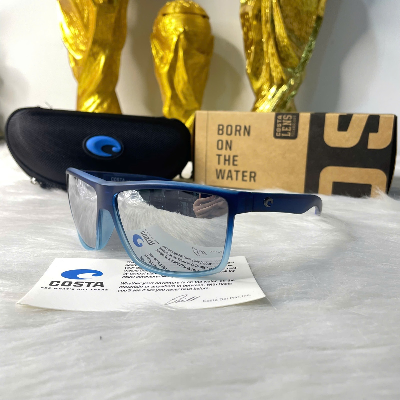 NEW Costa Del Mar Rincon Sunglasses Blue Fade Silver Mirror 580P Polarized Trend