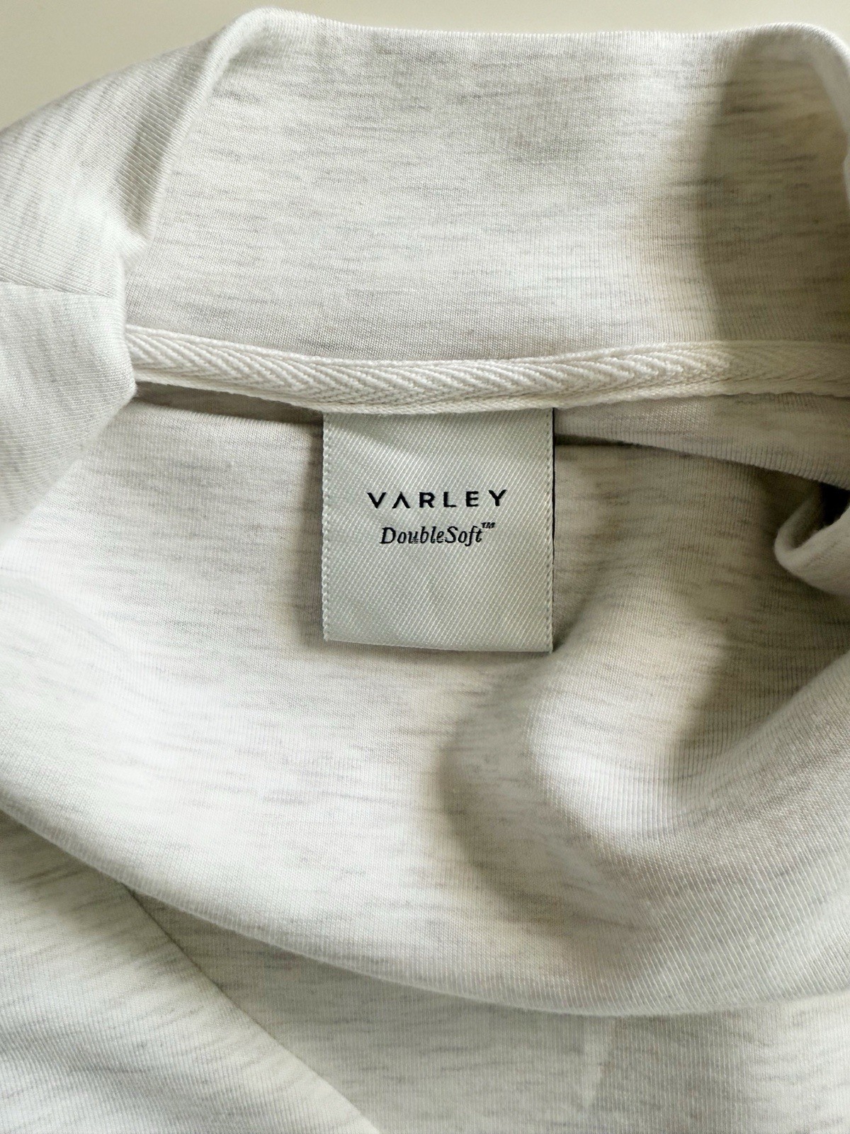 VARLEY DoubleSoft Betsy Cowl Sweatshirt Pullover – Ivory Marl, XS Extra Small