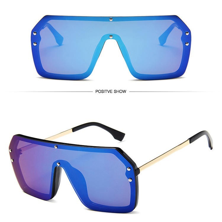 Fashion Oversize Flat Mirror Lens Square Large Men’s Women’s Miami Sunglasses