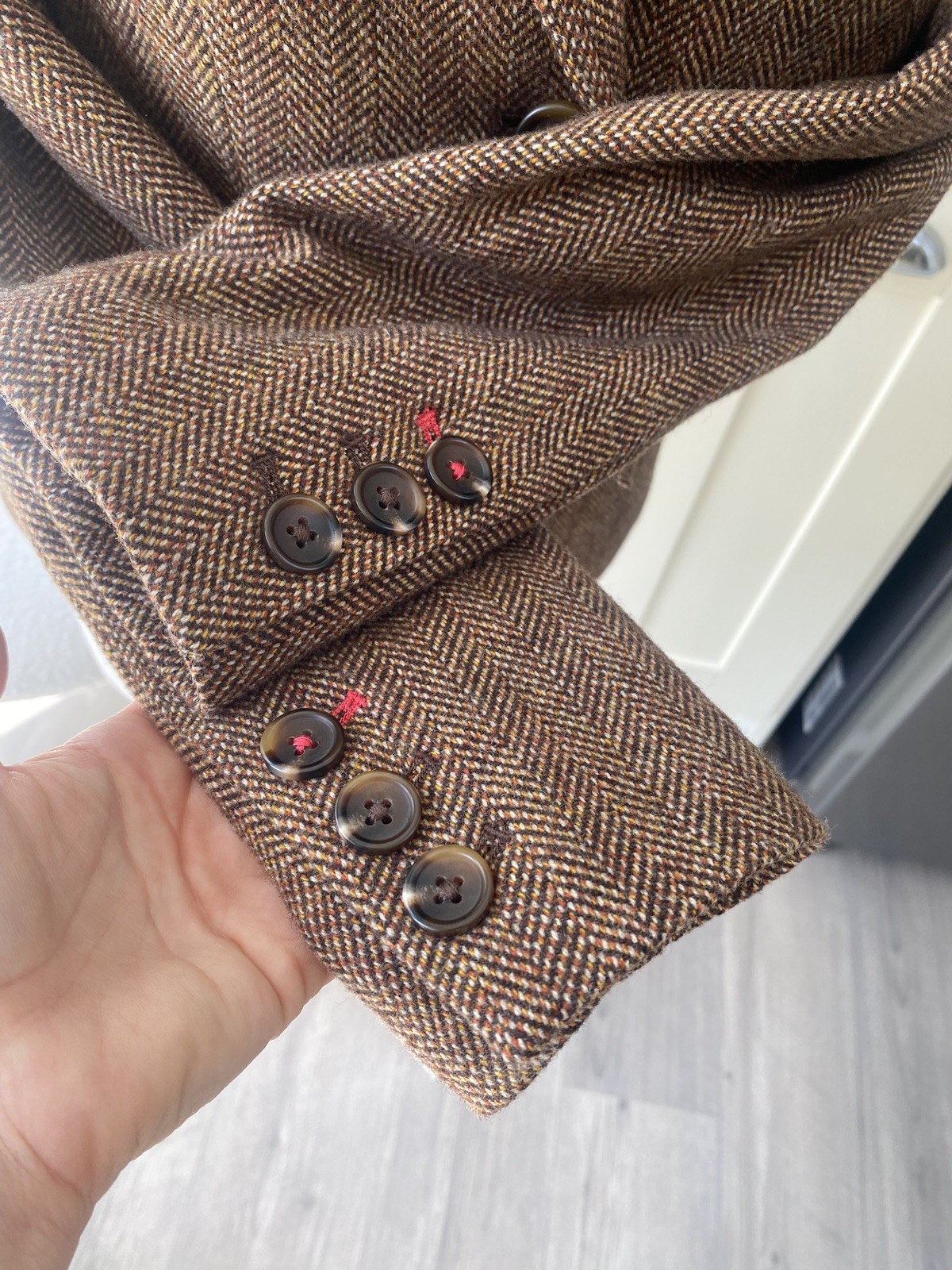 JOULES BRONTE WOOL BLEND TWEED MALLORY BROWN PINK FITTED BLAZER JACKET SIZE 6 8