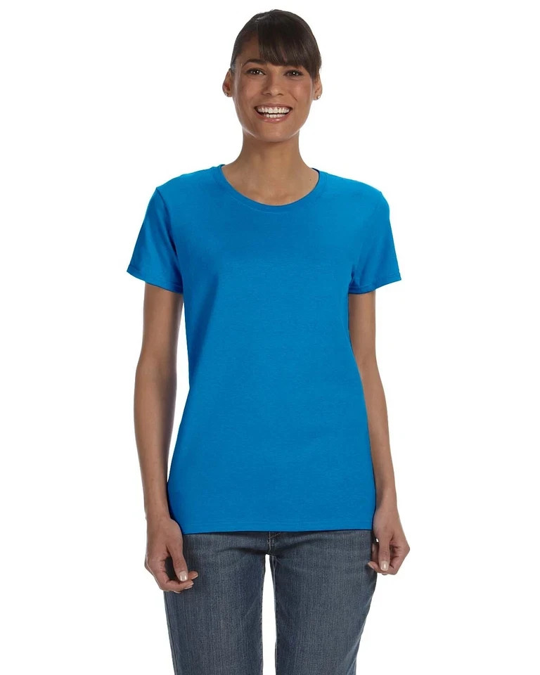 Gildan G500L Women’s Heavy Cotton Short Sleeve Crew Neck Plain Stylish T-Shirt
