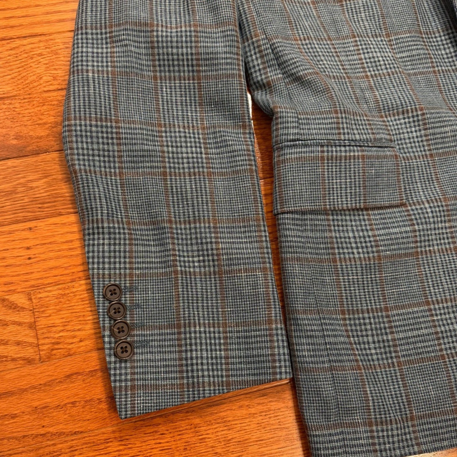 Brooks Brothers Loro Piana Summertime Blazer 40R Wool Silk Linen Glen Plaid