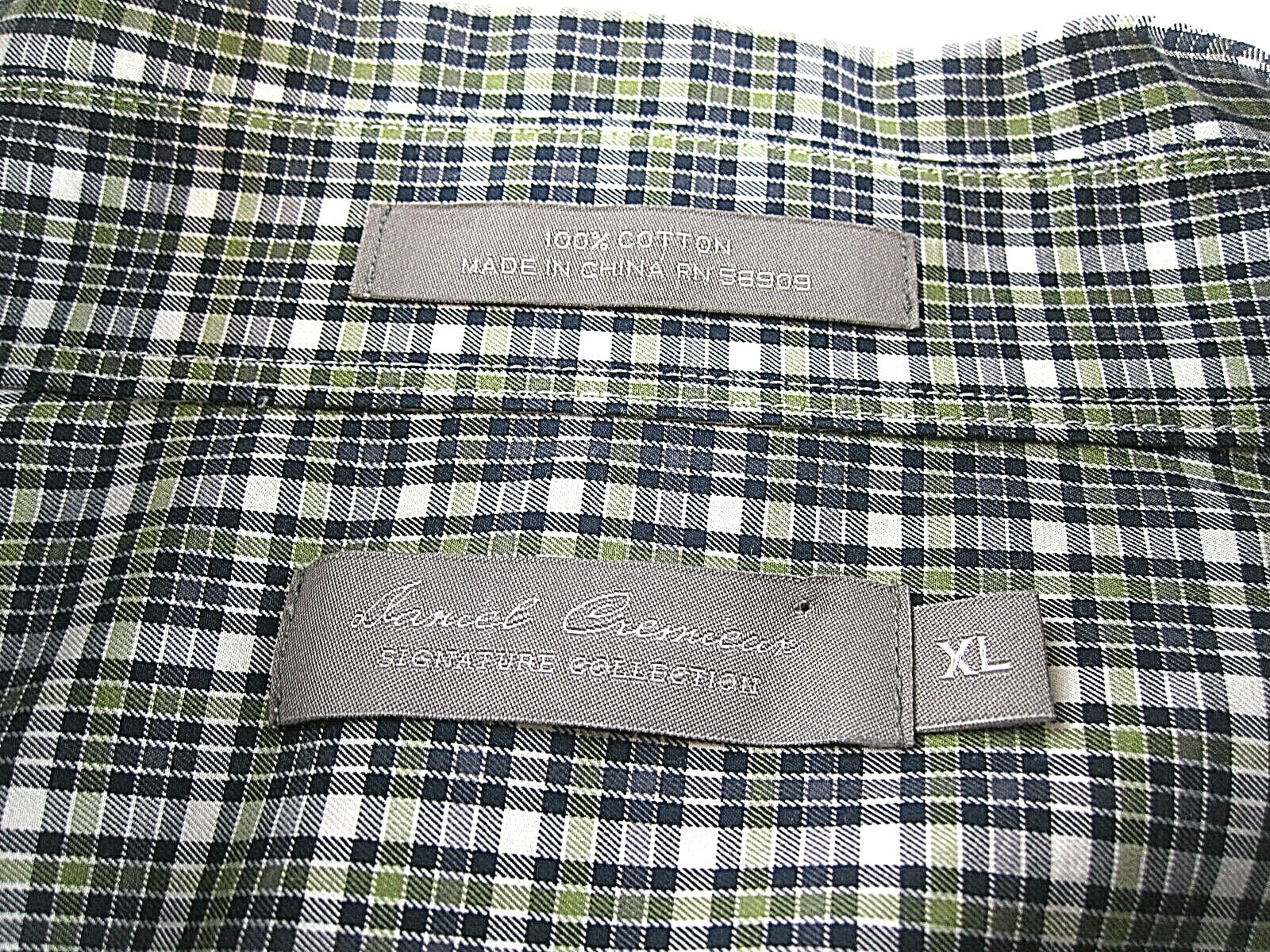 Daniel Cremieux Men’s L/S Button Up Shirt Gray Check XL [ 50in Chest 35L ]