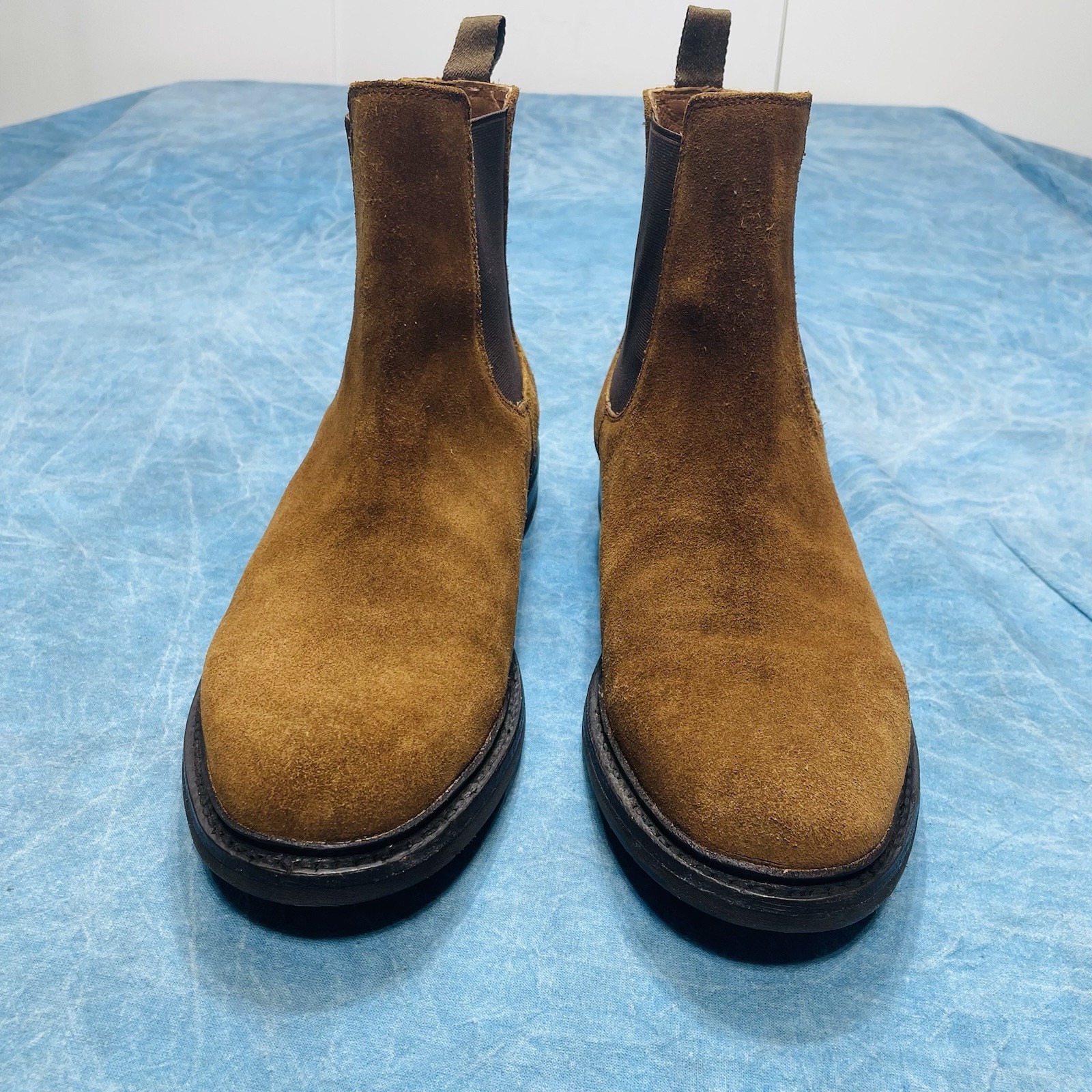 Frye Seth Chelsea Boots Men’s 8D Chestnut Suede Brown Elastic Gore Side Panel
