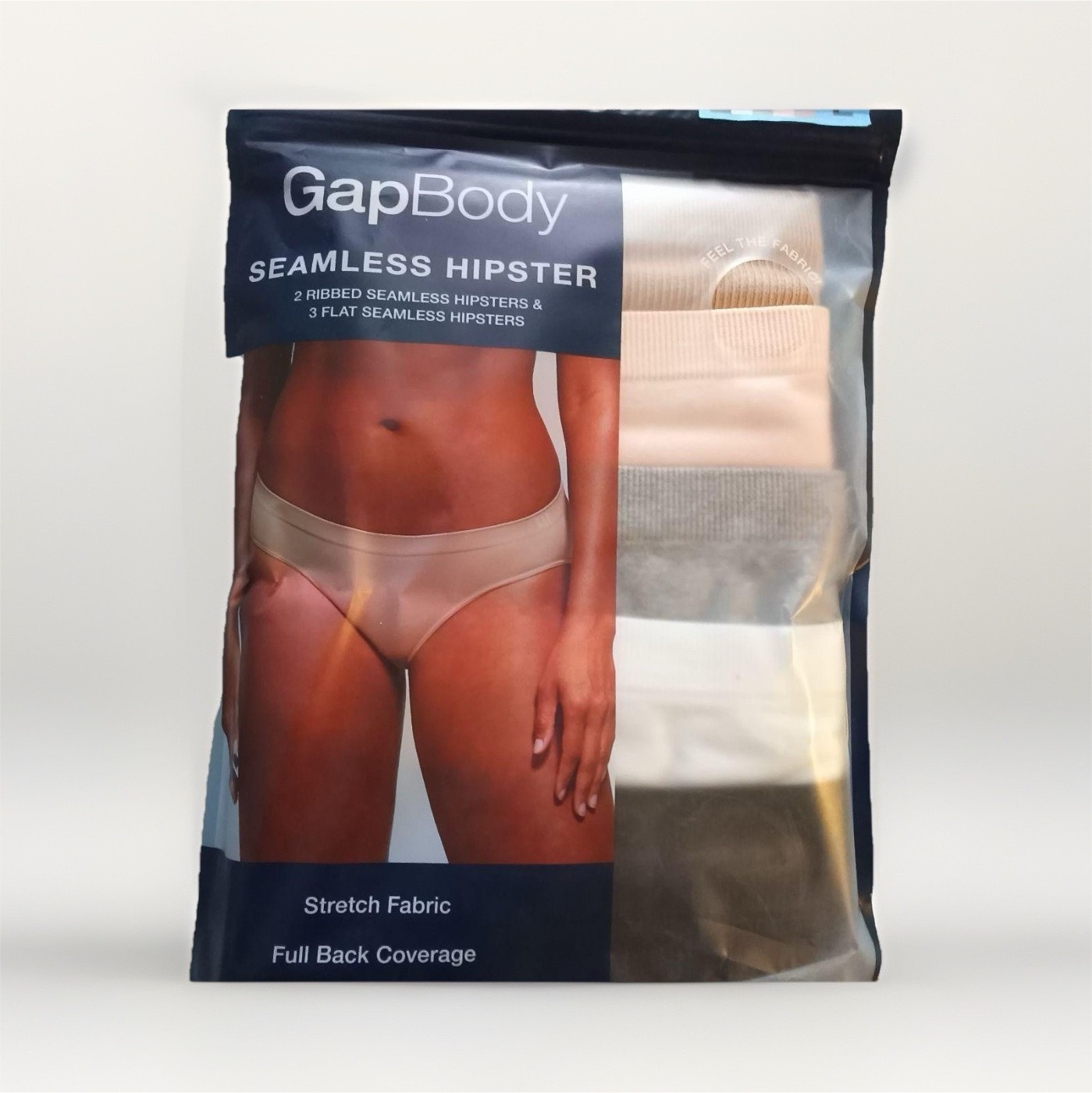 GapBody Seamless Hipster Panties 5 Pack Multicolor L/G Stretch Tagless Full Back