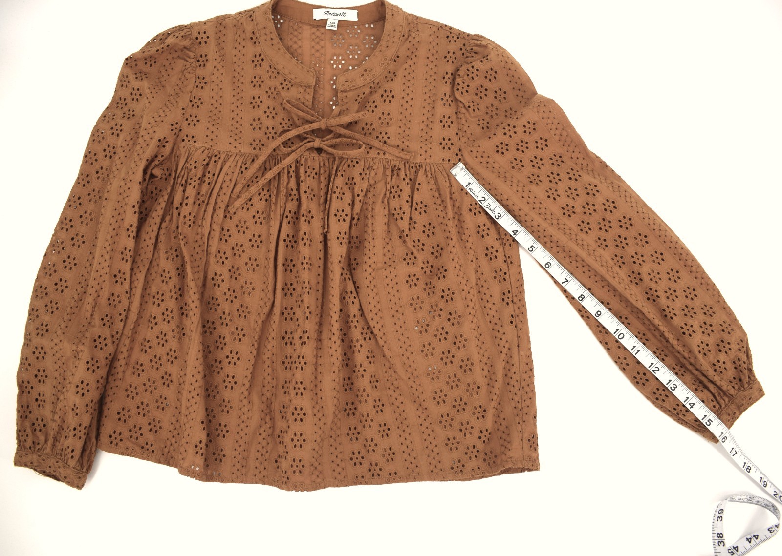 Madewell Eyelet Lace Blouse Boho Prairie Cottagecore Free People Vibes size 4