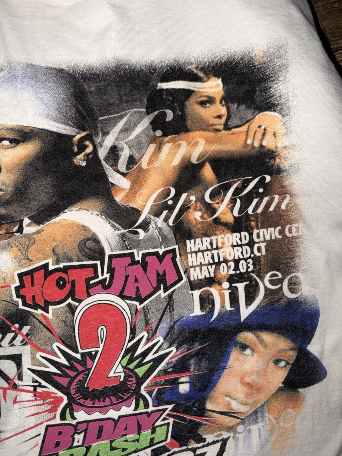 Hot Jam 2 Hot 93.7 2003 Concert Shirt 50 Cent Lil Kim Double Sided Rap Tee XL