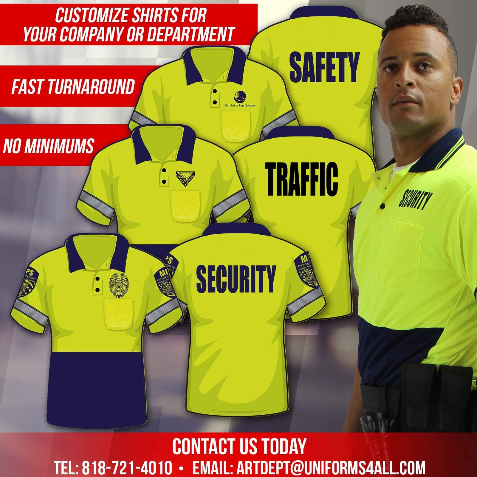 First Class High Visibility Two Tone Polo Shirt with Reflective Stripes