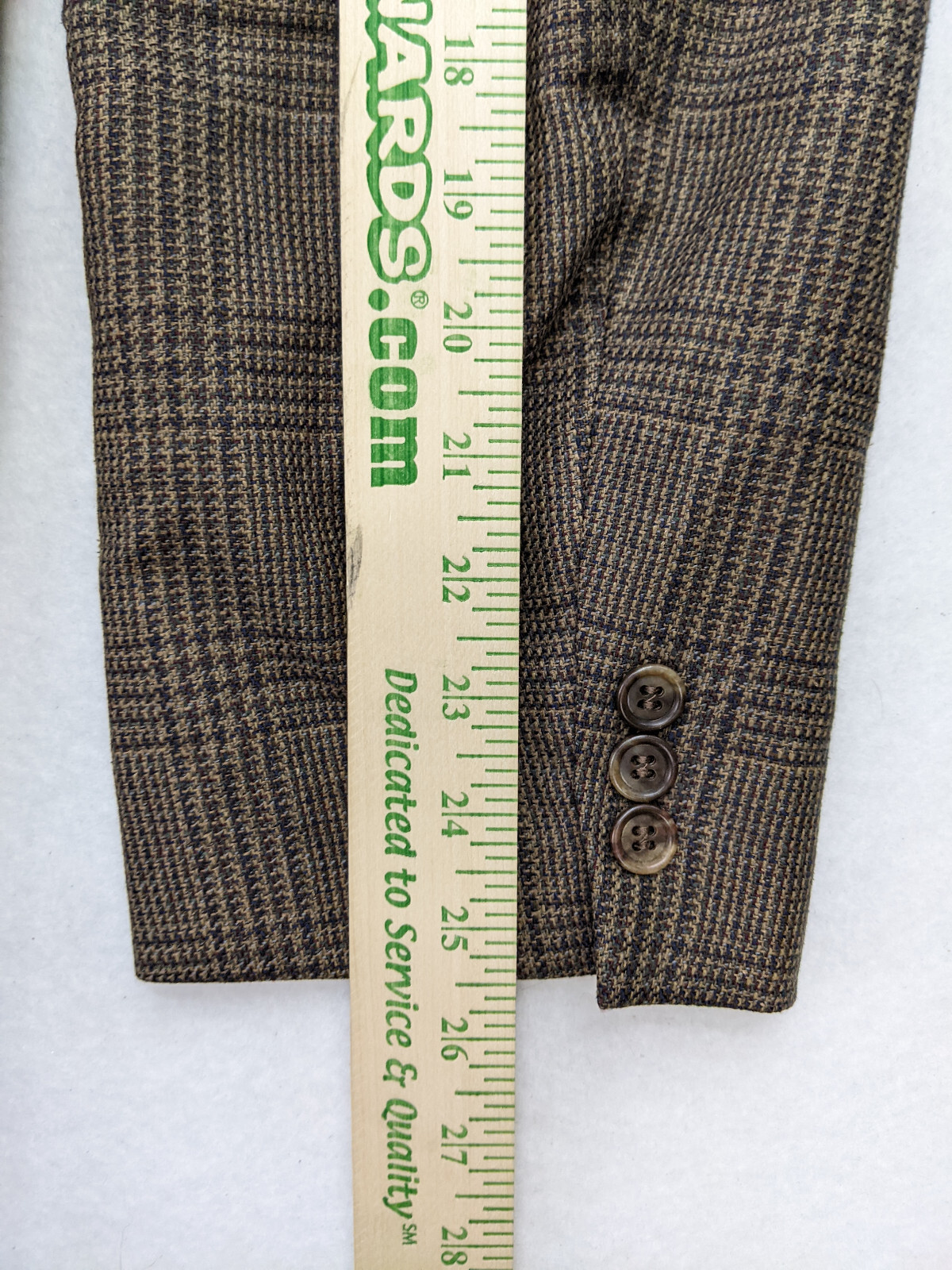 Tailors Row by Deansgate Men’s Blazer Size 43L Brown Plaid Silk Wool Blend