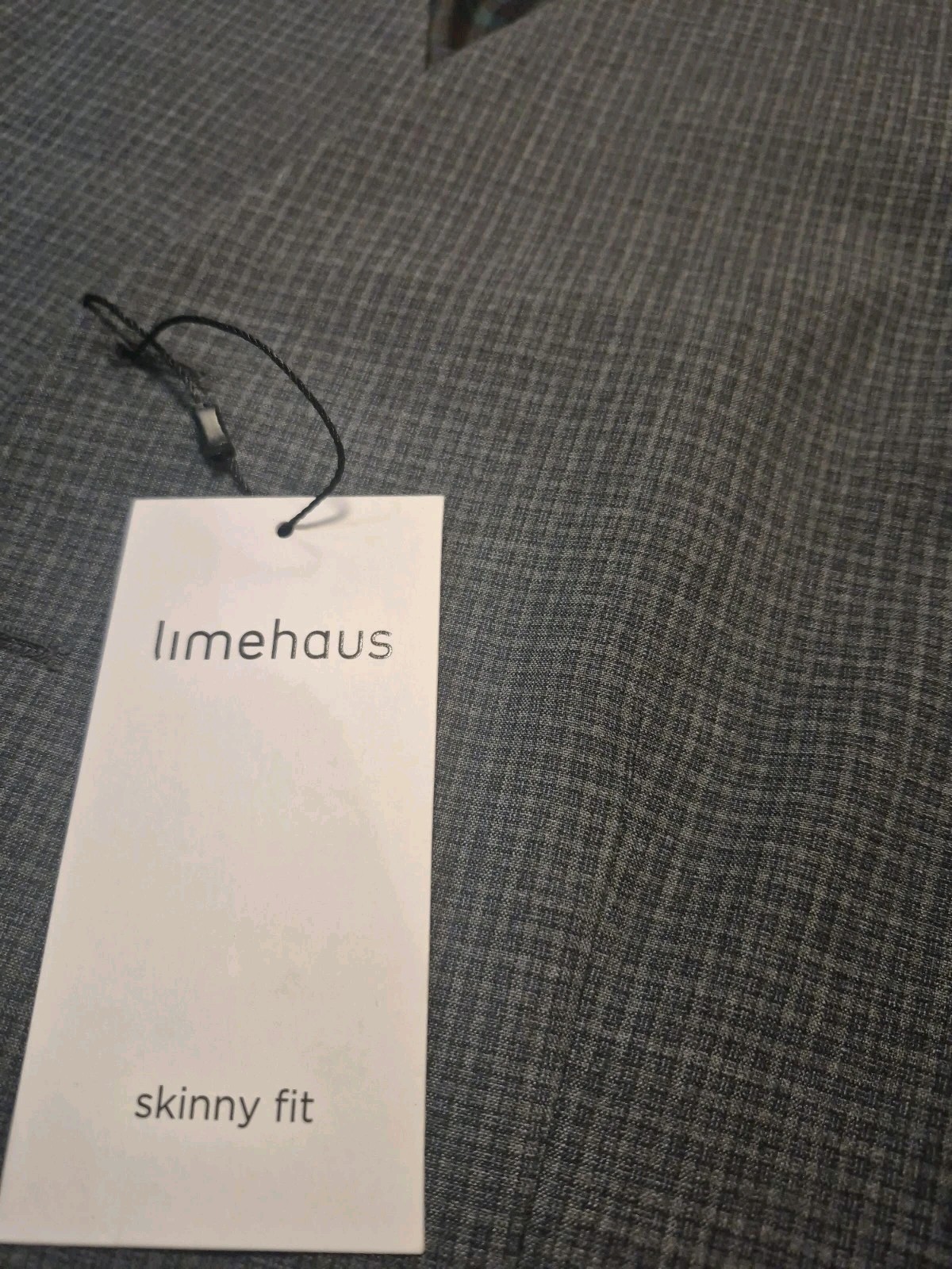 Limehaus Skinny Fit Alistair Micro Check Suit Waistcoat, Grey Size 38R BNWT