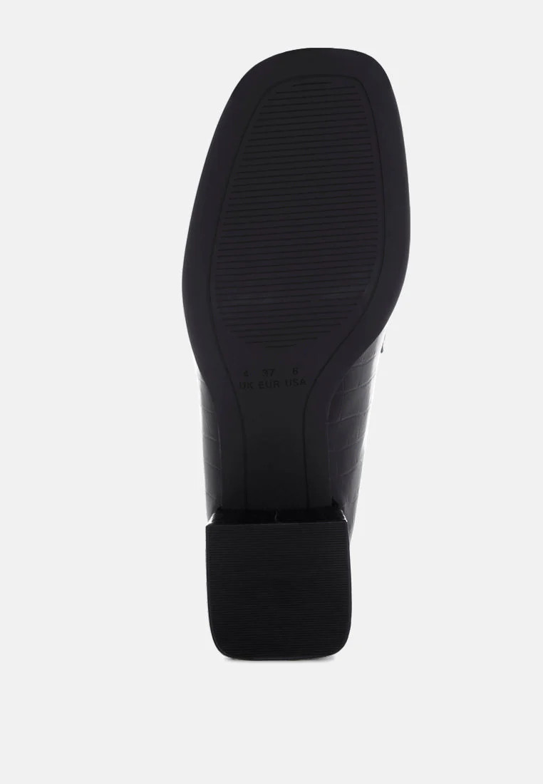 Pitaka Block Heel Penny Strap Loafers