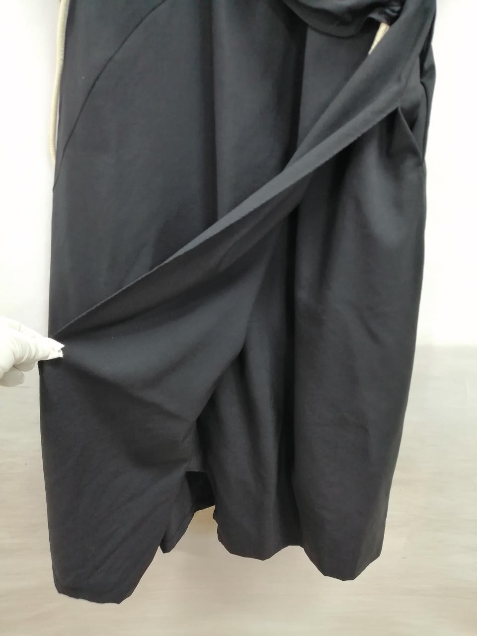 AKIRANAKA Black Puff Kimono Sleeve Jersey Dress 4US Sz S Midi 46in