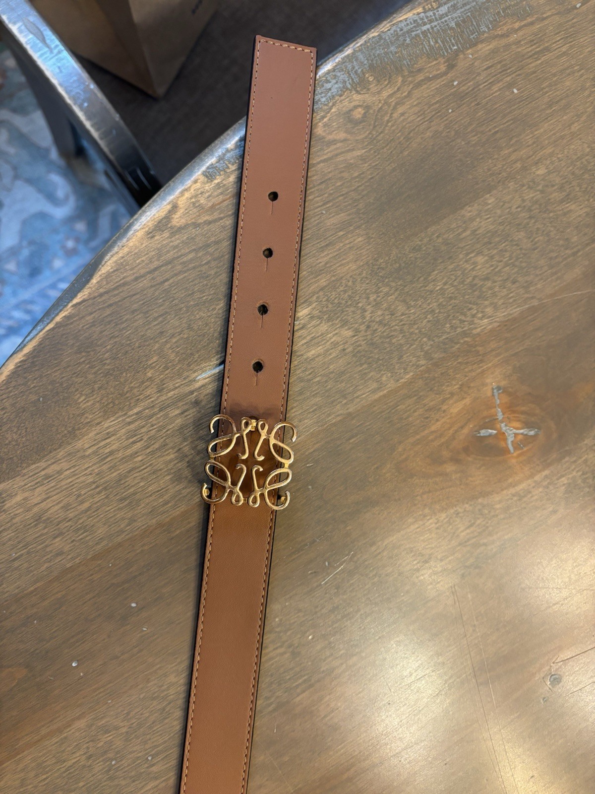 Brown/Black Reversible Belt Gold-Plated Logo Buckle Adjustable Solid 1in 85