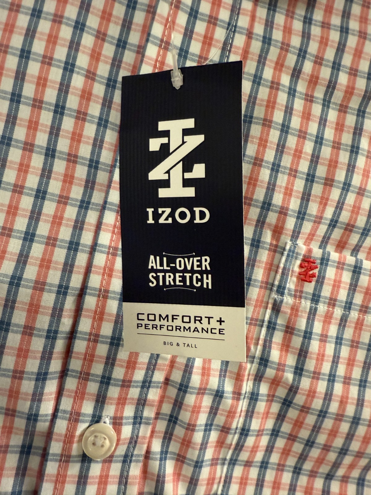 IZOD Men’s Button Down Long Sleeve Dress Shirt Holly Berry Size 3XB Big & Tall