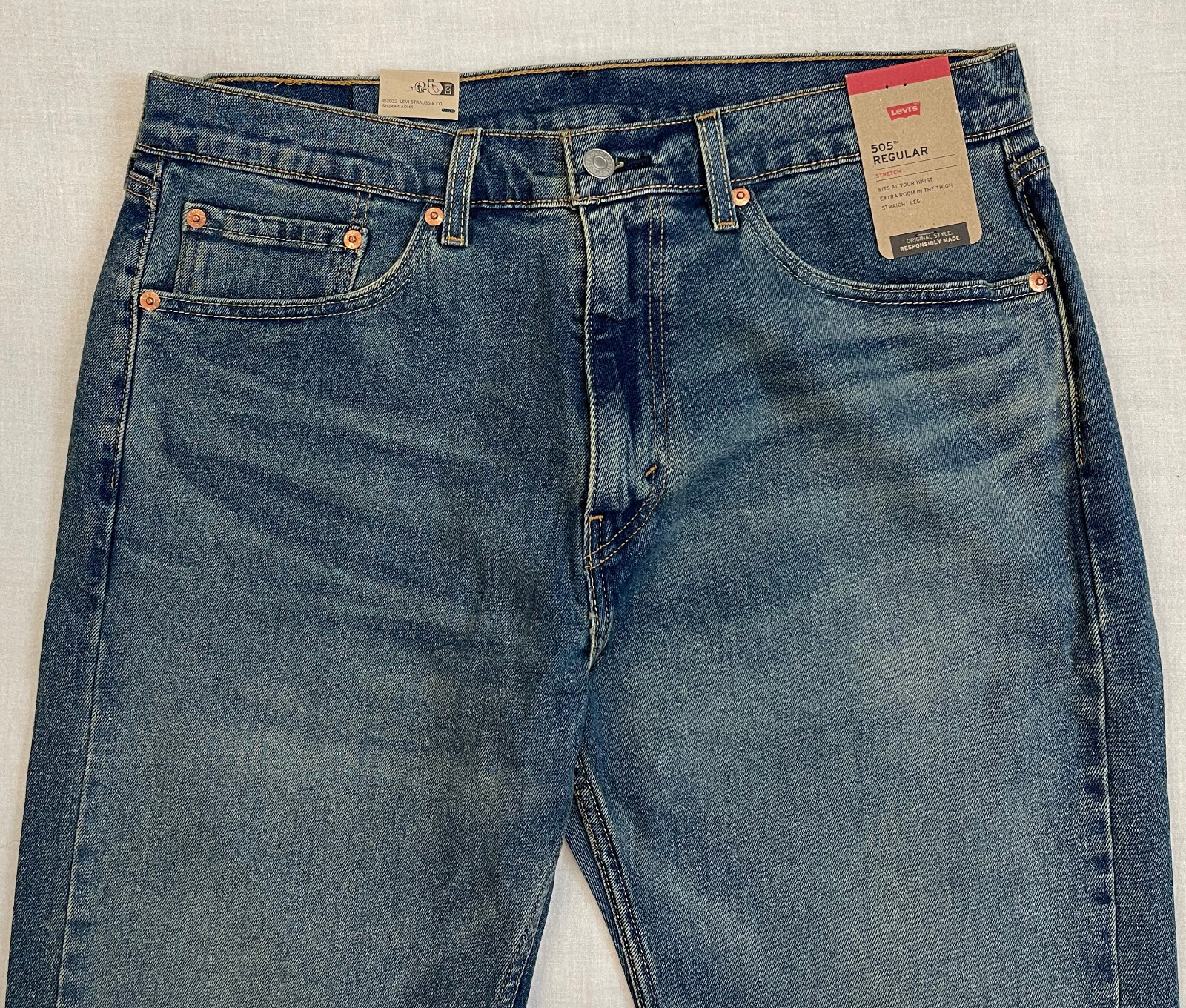 Levis 505 Mens Regular Fit Stretch Jeans Blue #1994 Sizes: 32, 33, 34, 36