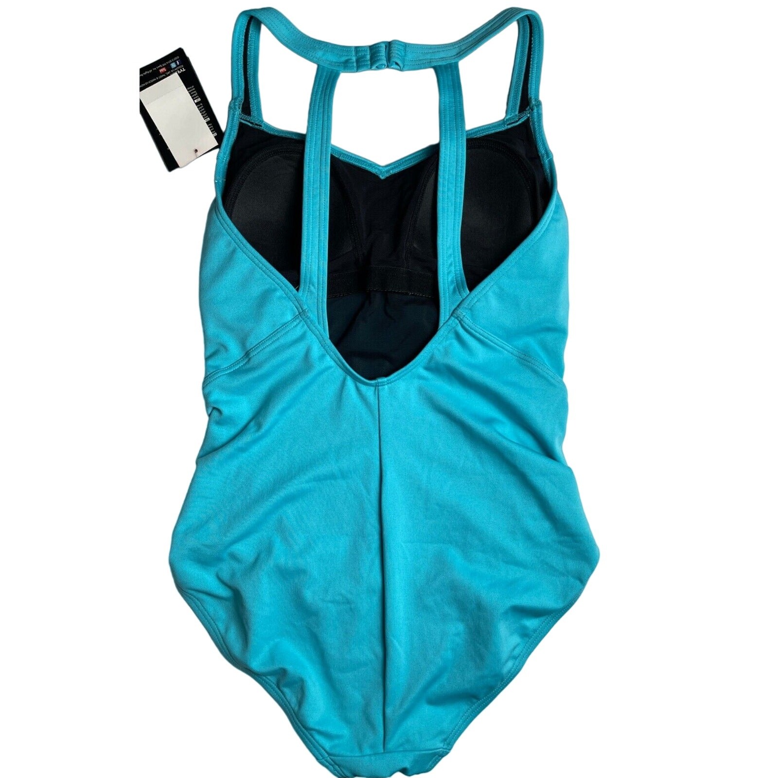 TYR DuraFast Elite Solid Halter ControlFit 1pc Swimsuit Aqua Blue – Size 8 $75