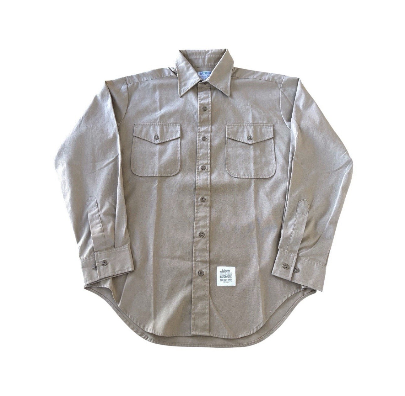 Vtg Military Uniform Dress Shirt Mens L Brown Khaki 90s USA Made Pockets