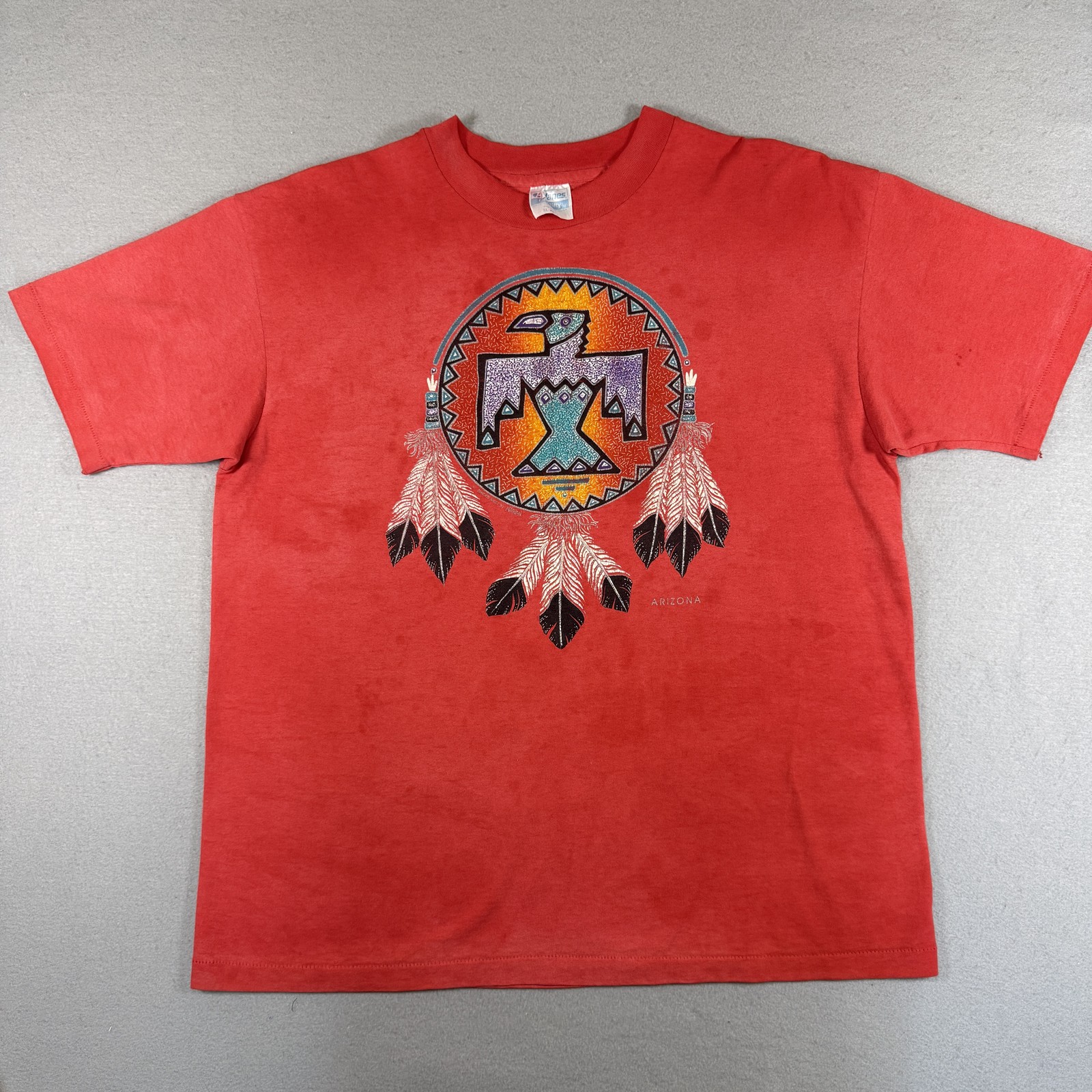 Hanes 50-50 T-Shirt Men’s XL Red Arizona Aztec Bird Tribal Vintage 1991