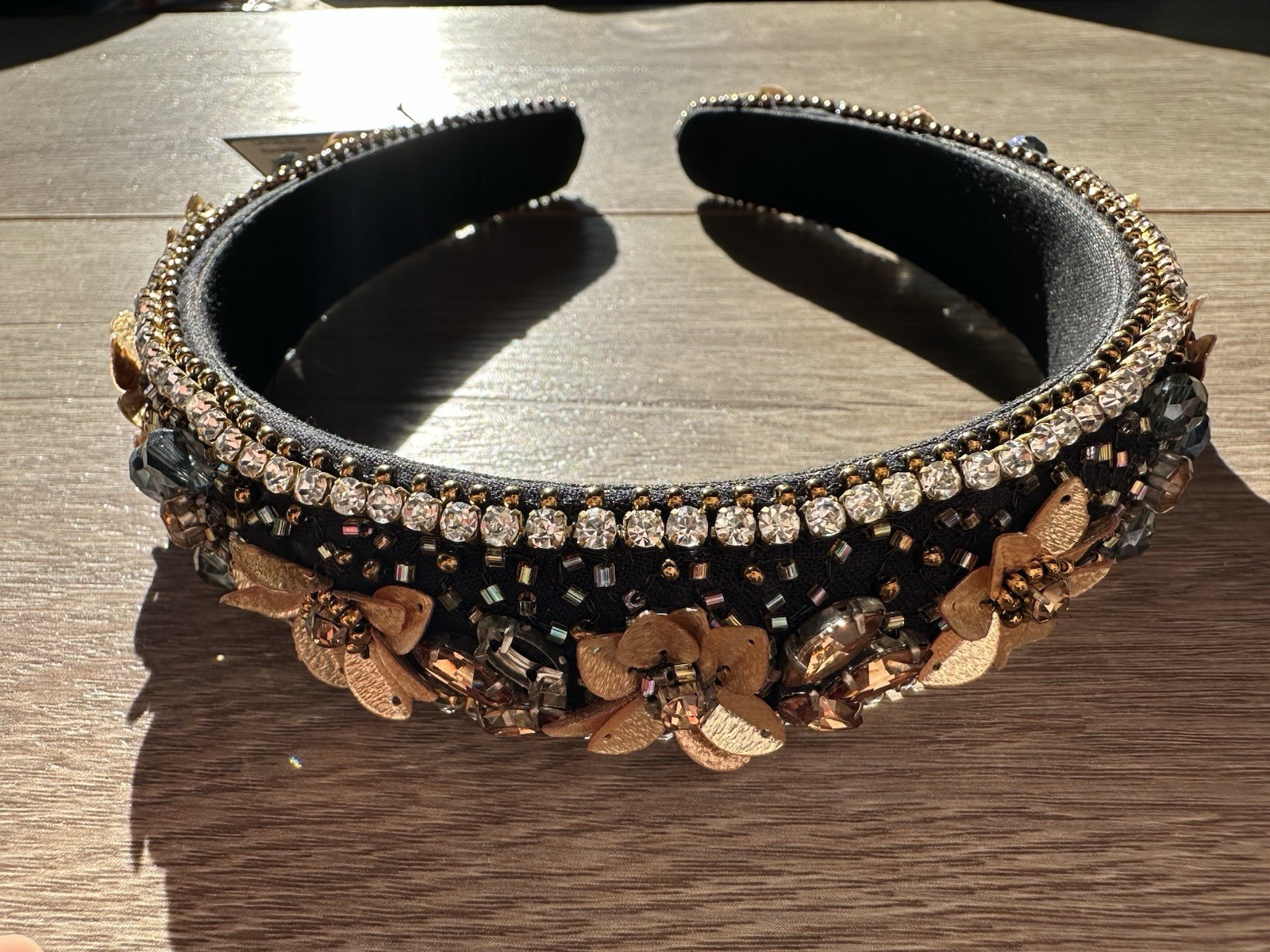 L. Erickson France Luxe Beaded Flower Crystal Beads Headband New