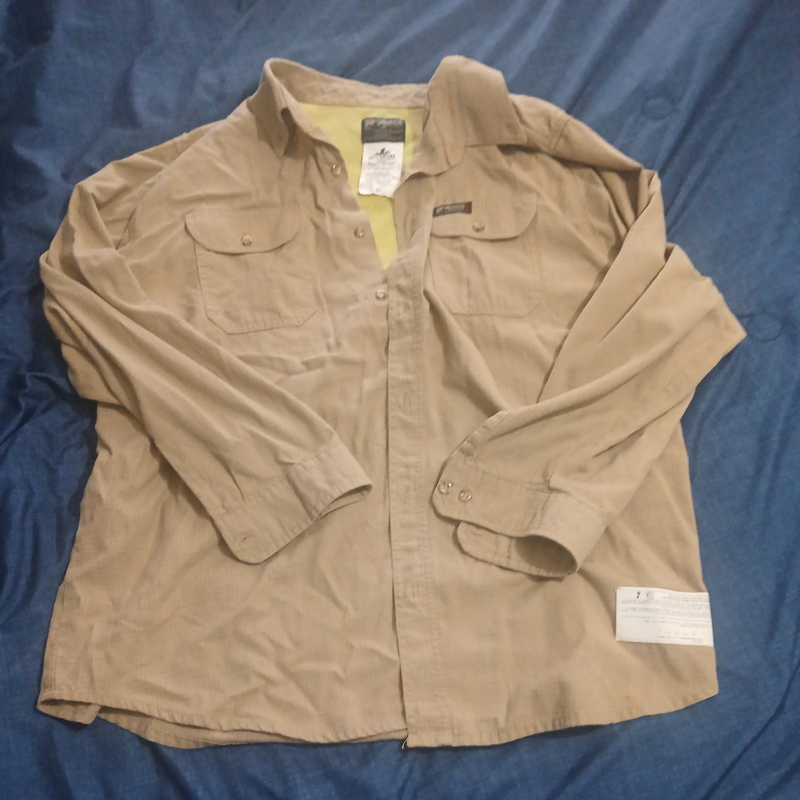 MCR Safety Mens 3X Summit Breeze FR Shirt Button Down Khaki Vented Mesh CAT 2