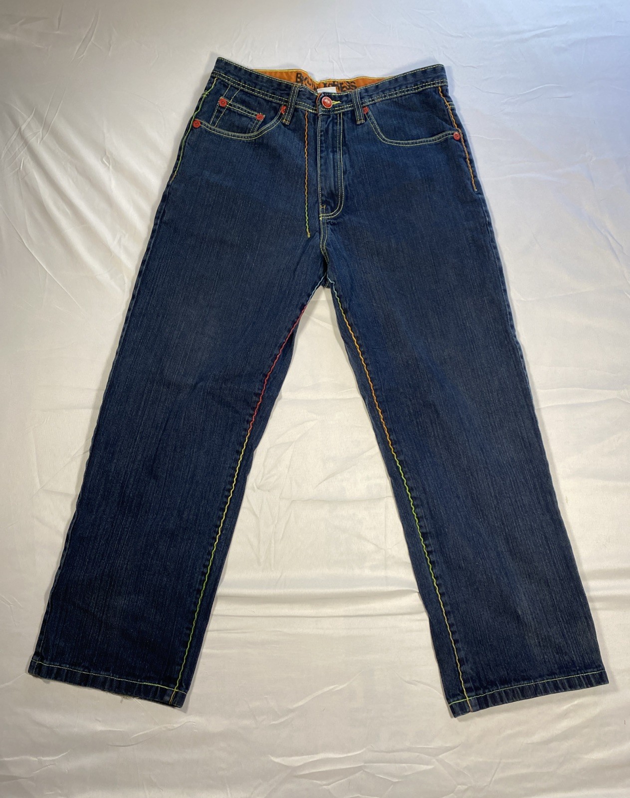 Brooklyn Xpress Y2K Denim Jeans 34 Streetwear Baggy 90s Grunge Hip Hop H