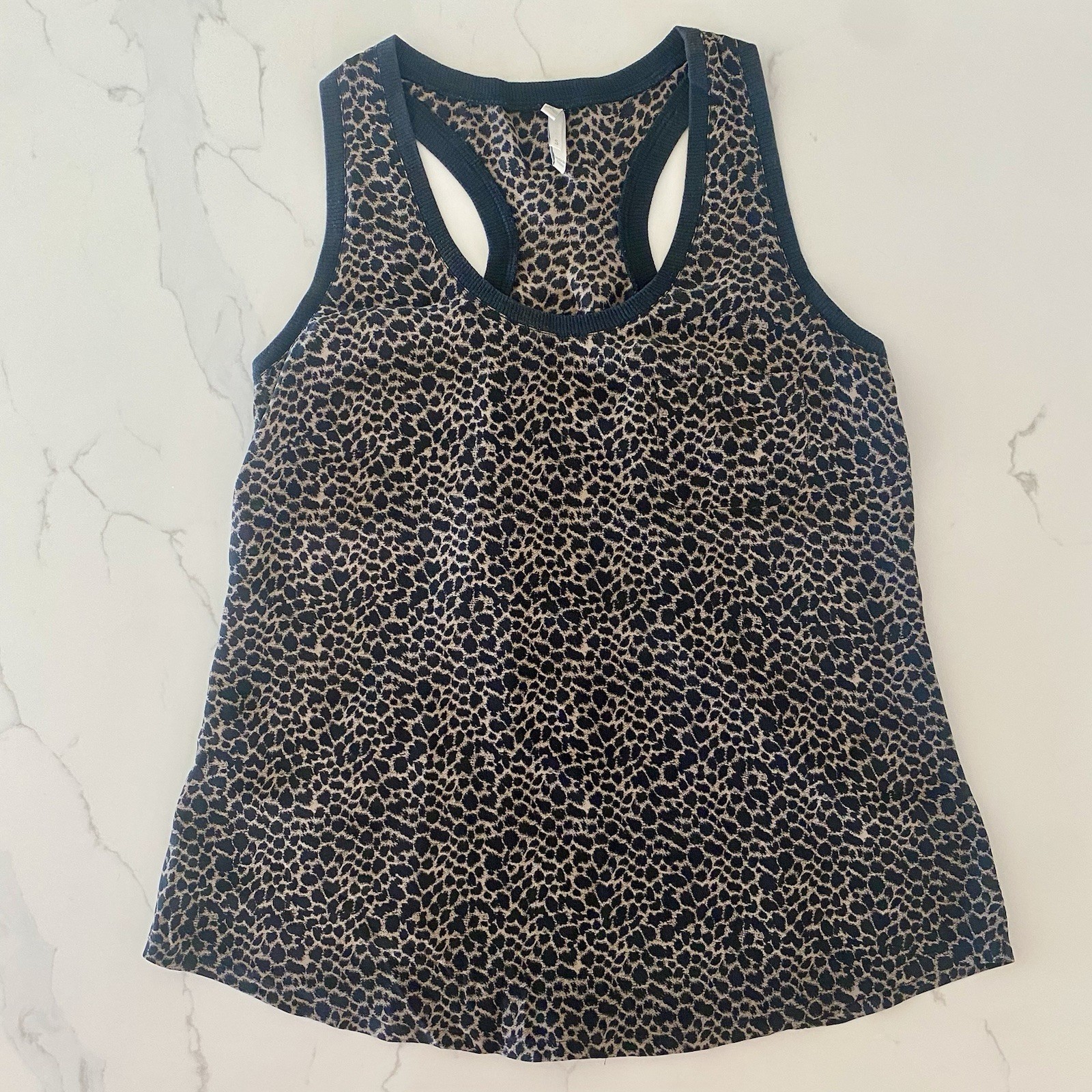 Joie Alicia Caviar Leopard Silk Racerback Tank with Side Pocket, size S