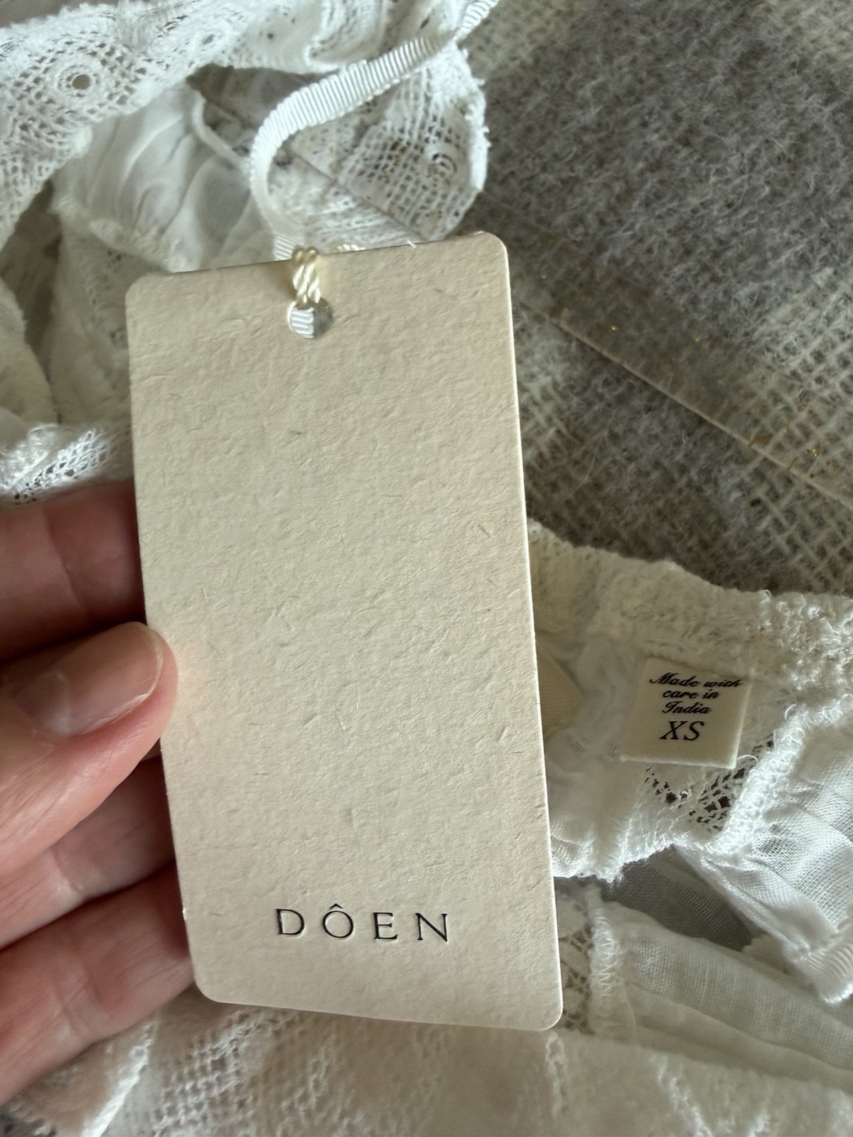 DÔEN Anneliese Dress Salt XS NWT White Lace Prairie Maxi Dress