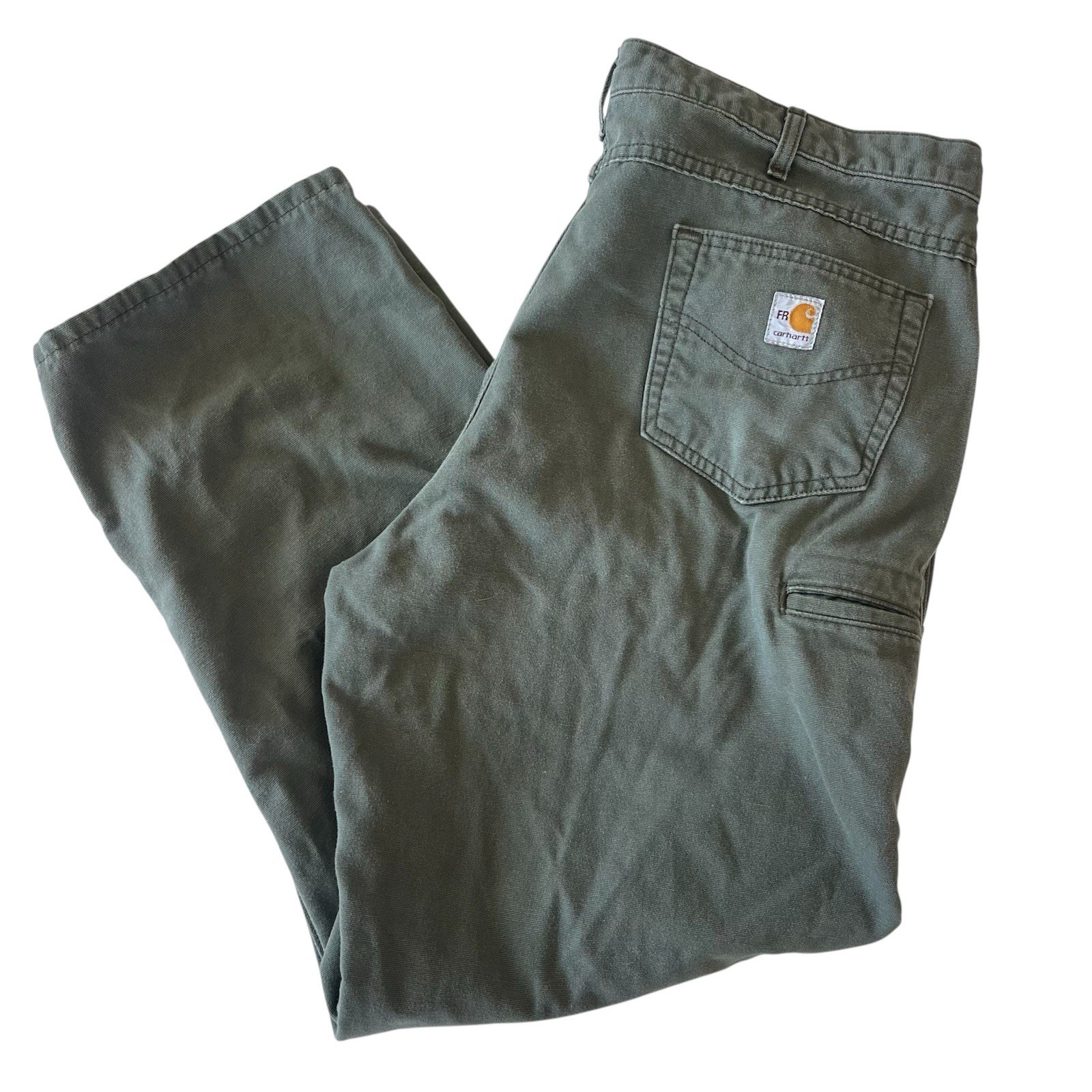 Carhartt Pants FR FRB159 MOS HRC2 Loose Fit Moss Green Workwear Chore 42×32