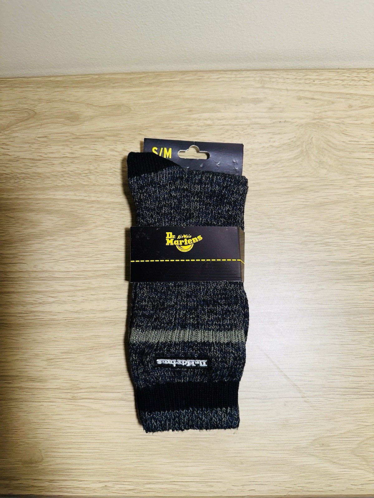 Dr. Martens marl socks cotton blend black grey olive multicolor NWT size S/M