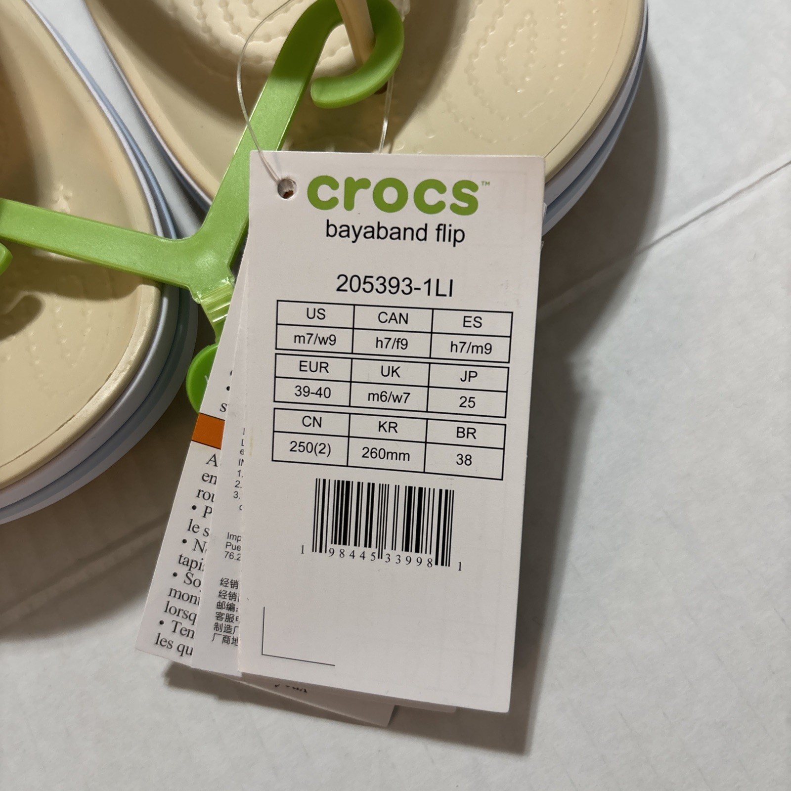 CROCS Bayaband Flip Flops Sandals M7 W9 NWT