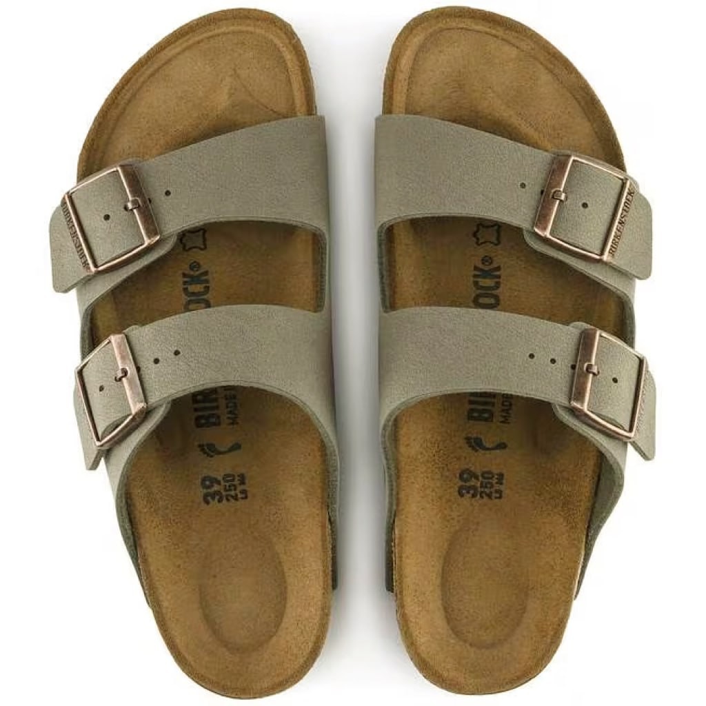 Birkenstock Arizona Birko-Flor Soft Footbed Women’s Sandals Select Size-Stone
