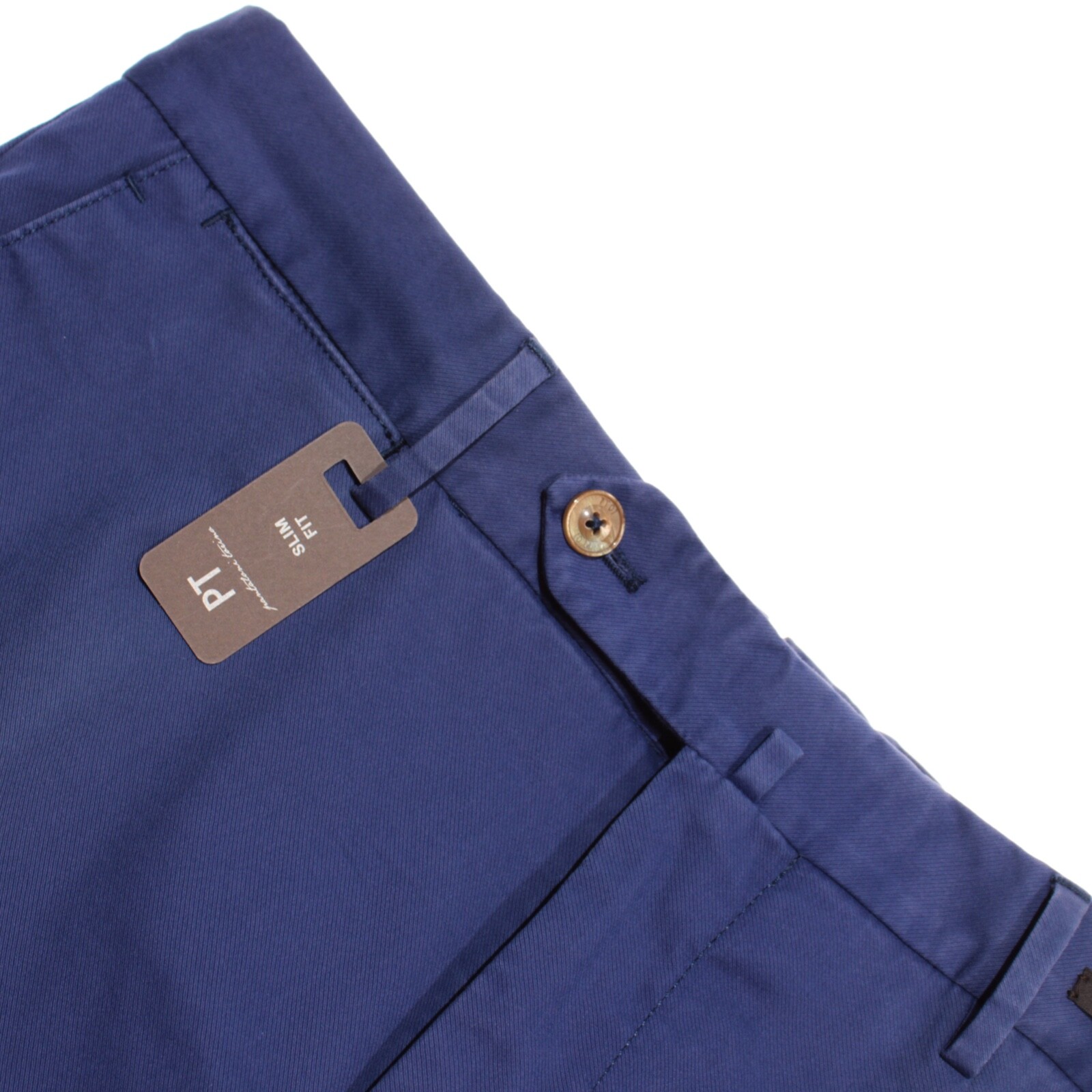 PT01 NWT Slim Fit Chinos / Casual Pants Size 46 30 US In Solid Blue Cotton Blend