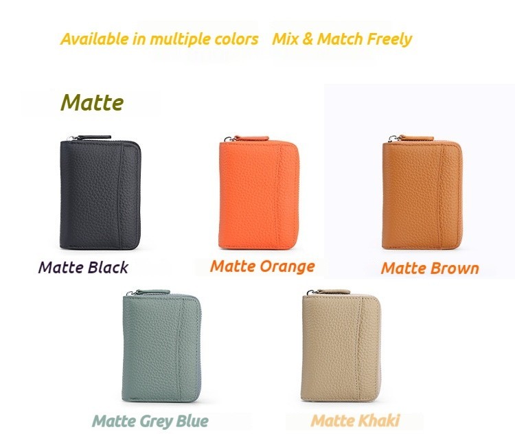 Accordion Style Leather Card Holder RFID Anti-Theft Card Case Coin Change Purse