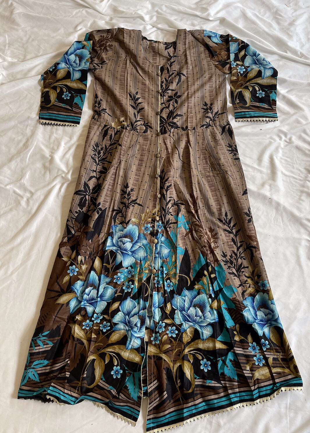 Pakistani Indian Trendy Designer Long Kurta Maxi Lawn Cotton Small