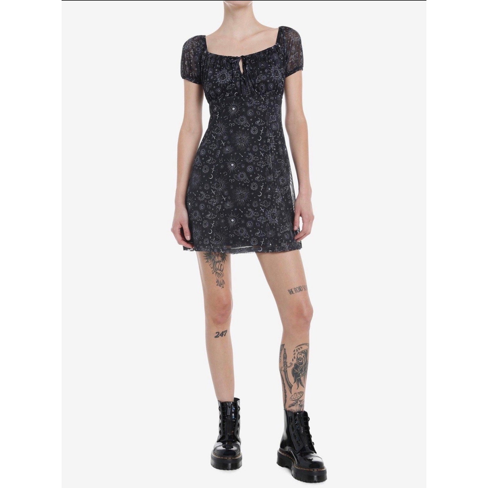 Hot Topic Daisy Street Black Celestial Icon Aline Dress XL Babydoll Whimsigoth