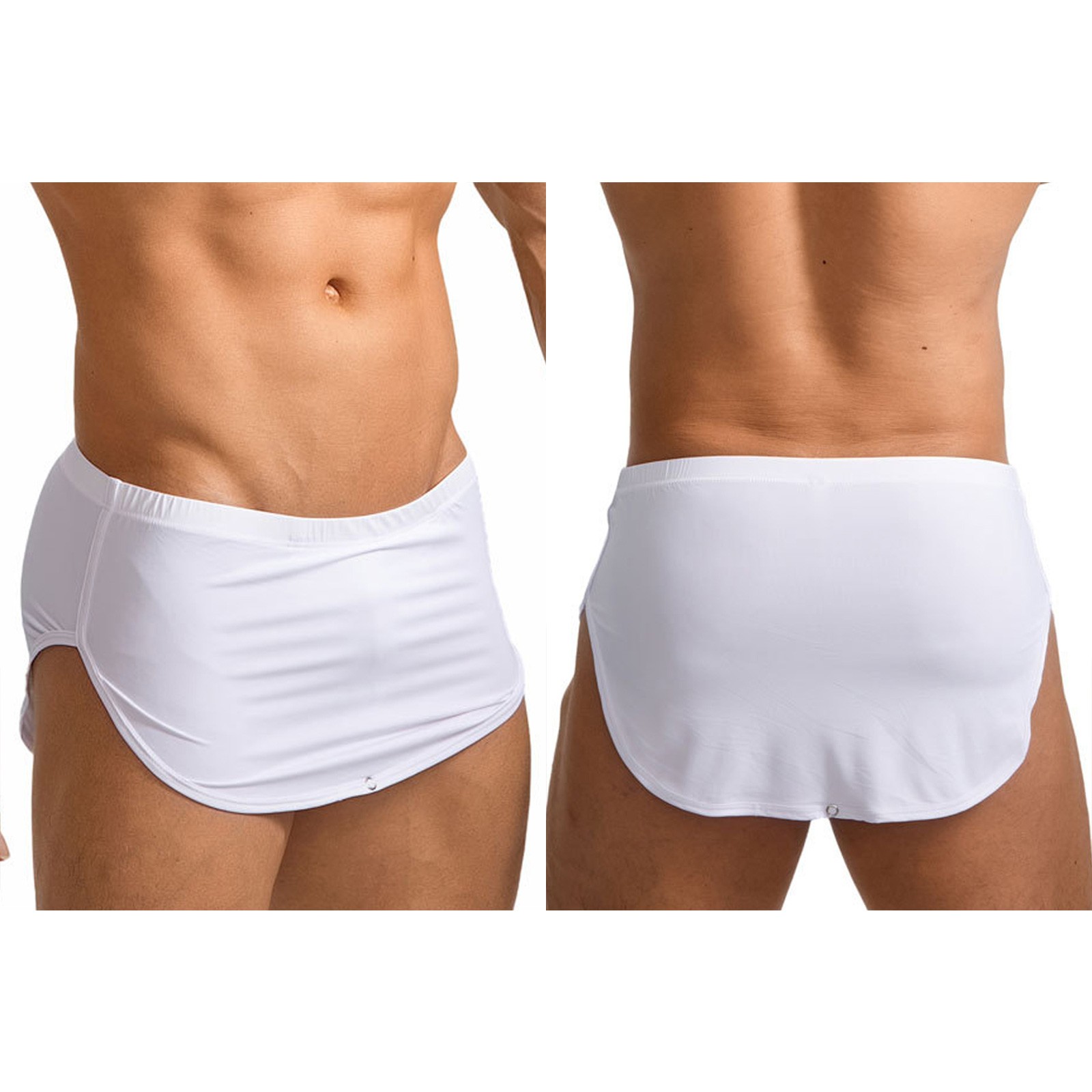 Men Shorts Cycling Underwear Trunks Briefs Gym Adults Sides Split Summer Boxer