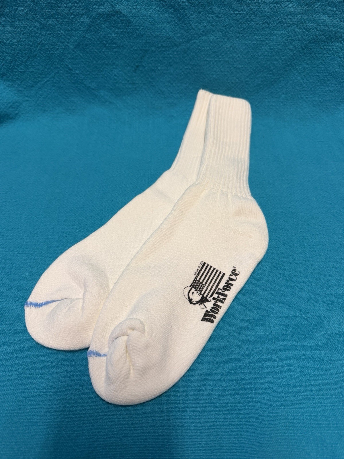 Vtg SOCKS Workforce safety socks for steel toe shoes Size 9-11 Crew USA 1 Pair