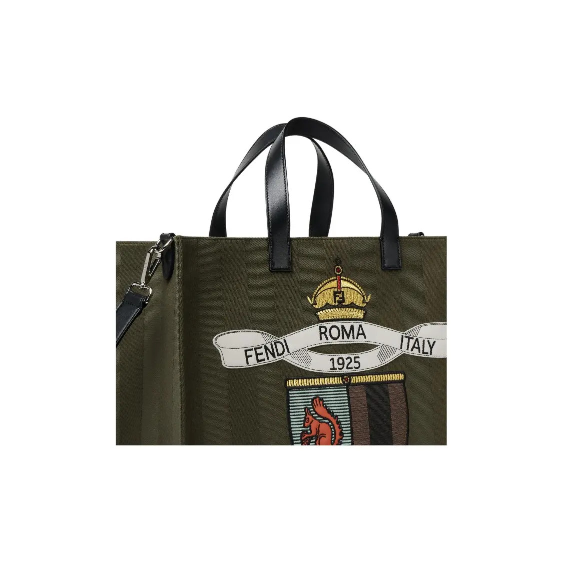 FENDI Pequin Pattern Tote Bag Shoulder Crossbody Tote Bag Men’s 16.1×7.4×13.7 in