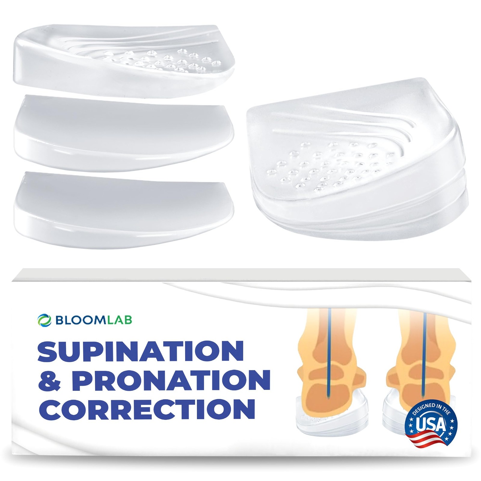 Heel Wedge Inserts for Supination & Pronation Correction, 3 Layers Gel Adjust…
